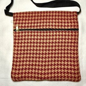 Cloth Cross Body Satchel with adjustable nylon strap and zippered pockets